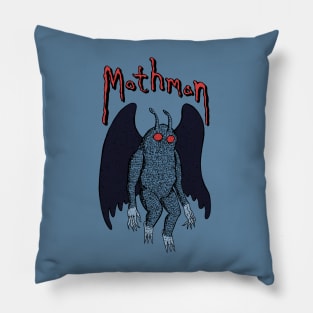 Mothman Cryptozoological Spooky Cute Halloween Drawing Pillow