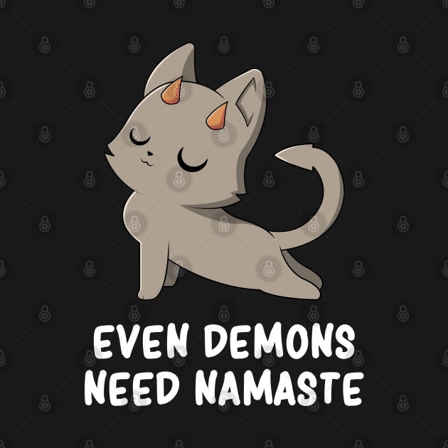 Dark Humor Cute Demon Kawaii Evil Cat Yoga Sarcasm by Graphic Monster