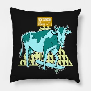 Cow Skateboarding Pillow