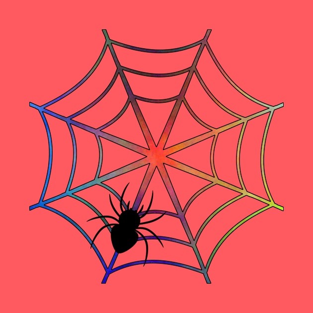 Spider on a colorful web by CocoDes