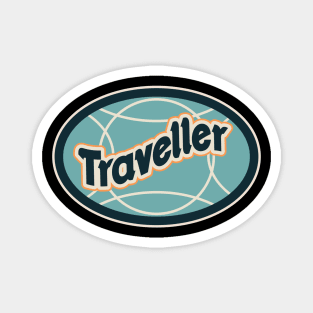 Retro Traveder Badge - Vintage backpacker Sticker - Classic Travel Illustration Magnet