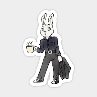 rabbit with a coffee Magnet