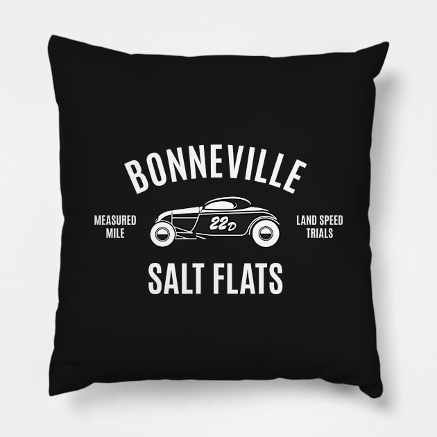 Bonneville Salt Flats Pillow by retropetrol