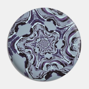 Marble Abstract Stone Swirl Blue Watercolor Pin