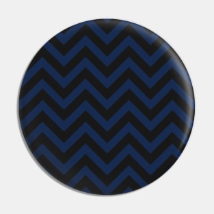 Black and Blue Chevron Zig Zag Stripes Pin