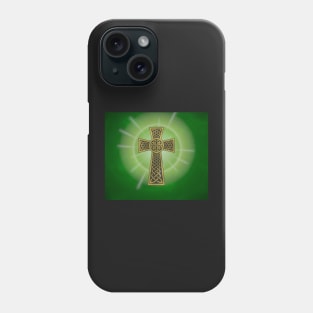 Celtic Cross on a Field of Green Phone Case