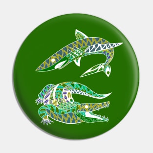 shark and lizard crocodile Pin