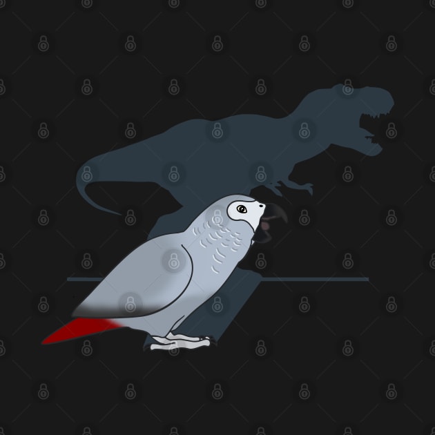 t-rex shadow - african grey by FandomizedRose