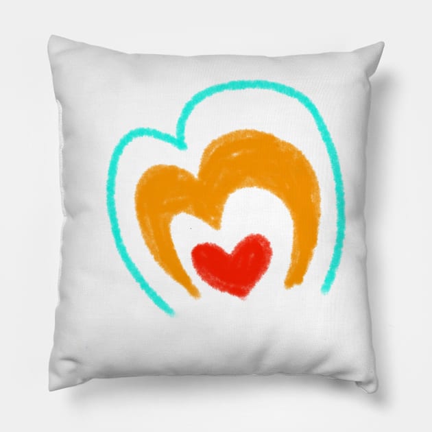 Colorful watercolor rainbow art design Pillow by Artistic_st