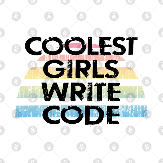 Coolest girls write code. This girl writes code. Coding is for women. Funny quote. Best programmer ever. Vintage graphic. Code like a woman. Programming nerd, geek, lover by IvyArtistic