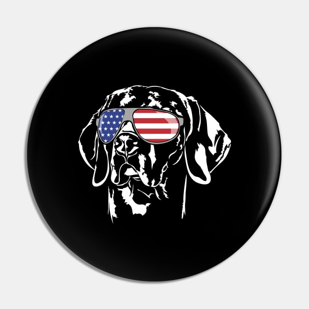 Proud Weimaraner American Flag sunglasses Pin by wilsigns