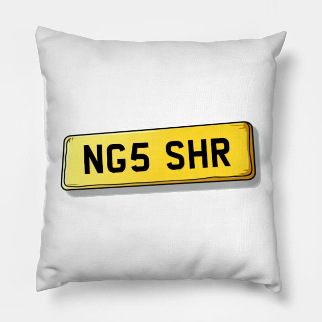 NG5 SHR - Sherwood Number Plate Pillow by We Rowdy