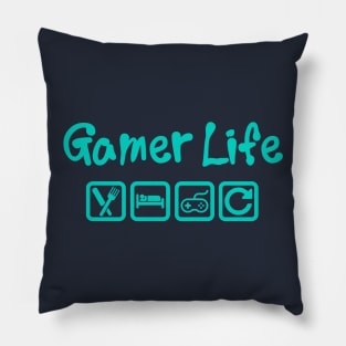 GAMER LIFE - EAT SLEEP GAME REPEAT Pillow