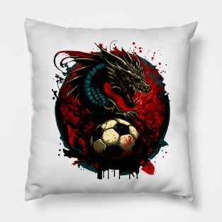 Demonic Dragon Sports Player Soccer Futball Football - Graphiti Art Graphic Trendy Holiday Gift Pillow