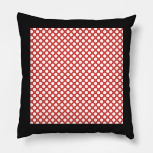 White polka dots on red background Pillow