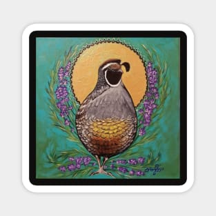 Quail sun lavender painting Magnet