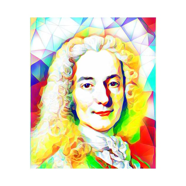 Voltaire Colourful Portrait | Voltaire Artwork 11 by JustLit