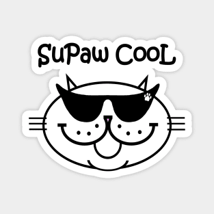 SuPaw CooL - WHITE CAT Magnet