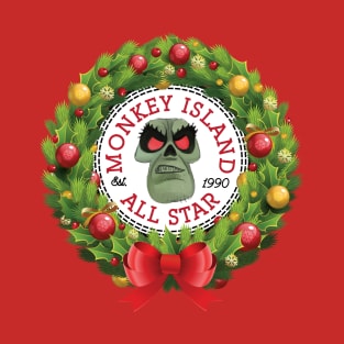 Christmas All Star Monkey Island Wreath T-Shirt