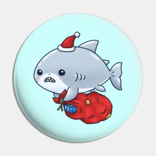 Christmas Santa Shark Pin