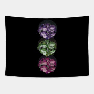 Colorful frogs Tapestry