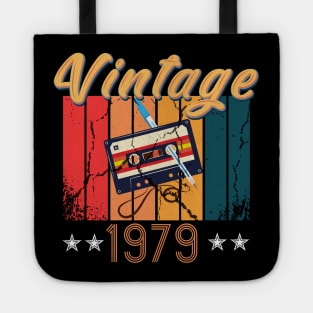 41th Birthday 41 Years Old 41th Vintage Retro cassette Mixtape Music Cassette 1979 Birthday Tote