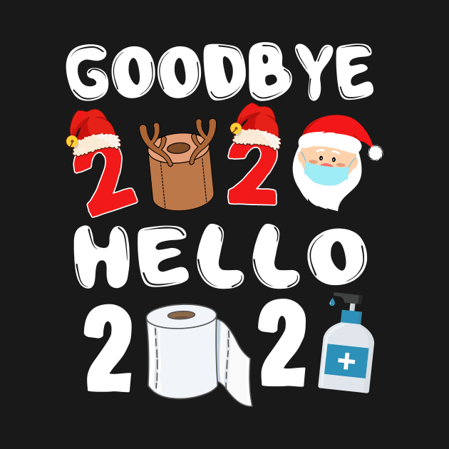 Goodbye 2020 Hello 2021 Santa's Hat Reindeer Face Mask Quarantine Gift Christmas & Happy New Year 2021 by mittievance