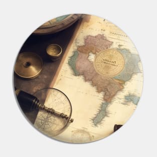 A vintage world map. Pin