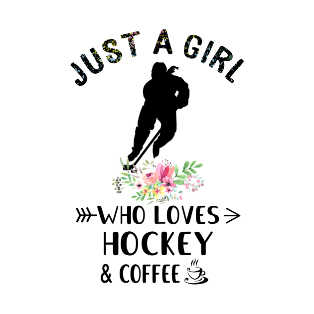 Just A Girl Who Love hockey And Coffee T-Shirt by Minkdick MT