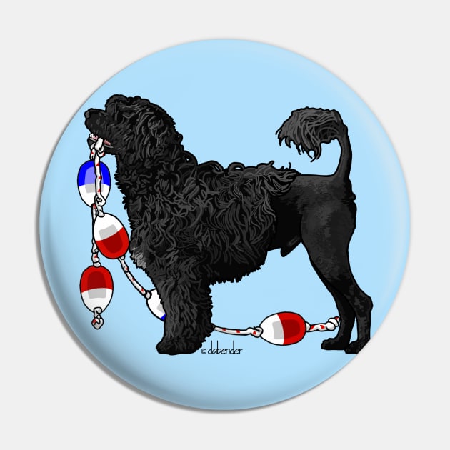 Portuguese Water Dog Lion with Float Line Pin by avondalealley