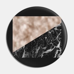 Black campari marble & beige rose gold Pin