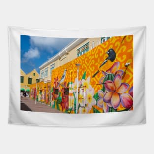 Colorful Mural in Punda Willemstad Curacao Tapestry