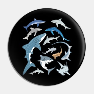 Whale Shark Blue Shark Mako Shark Species Pin