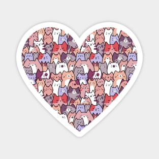 Cute cat pattern in a heart Magnet