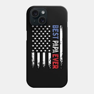 Father's Day Best Papa Ever with US American Flag Phone Case