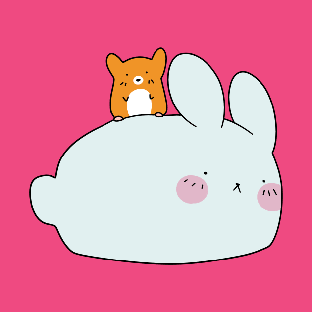 Hamster and White Bunny by saradaboru