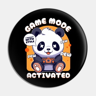 Gaming Panda withe game mode activated, Pew pew pew Pin