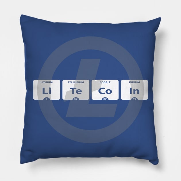 Periodic Litecoin mono Pillow by Destro