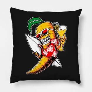 Carrot surfer on holiday Pillow