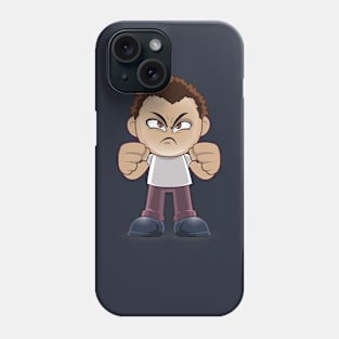 angry cute brown boy Phone Case