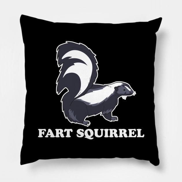 Fart Squirrel Skunk Pillow by Portals