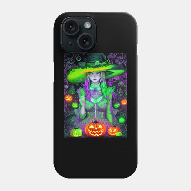 Halloween Cute Spooky Black Witch Phone Case by TrendyTees