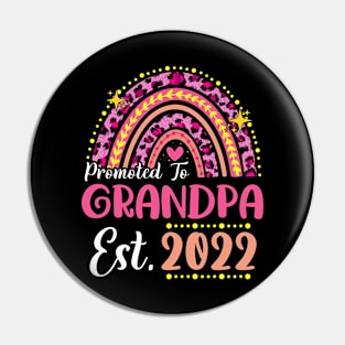 Promoted to Grandpa Est.2022 Rainbow Papa to Be New Papa Pin