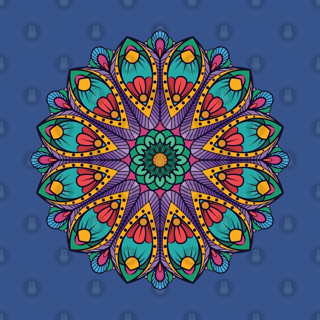 Ornament mandala dark blue by Mako Design 