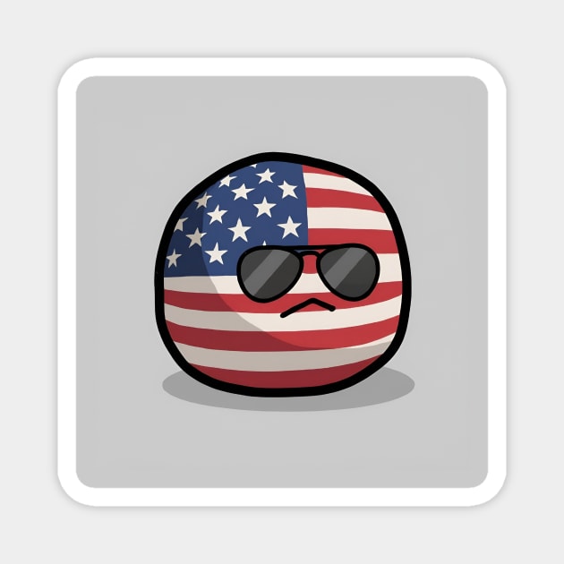 America Dark Brandon Shades Polandball Countryball Magnet by Polandball World