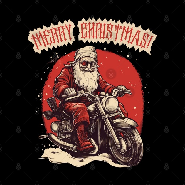 Santa Celebrate Christmas With Motorcycle by FrogandFog