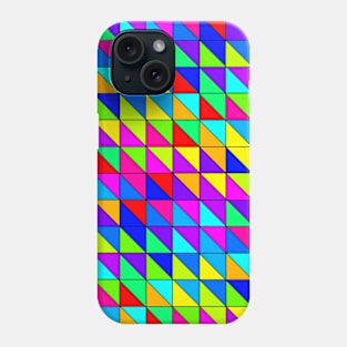 Colorful Squares Triangles Black Lines Phone Case