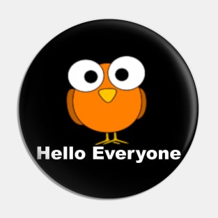 Funny looking orange cartoon bird with big eyes. Pin