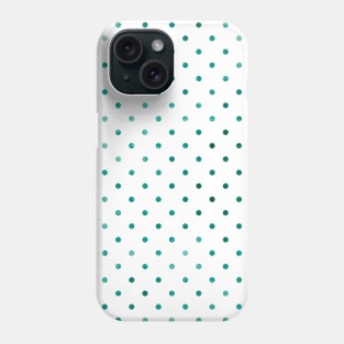 Teal Polka Dots Pattern Watercolor Abstract Cute  Girly Pretty Trendy Design Phone Case