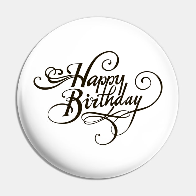 Happy birthday Pin by gold package